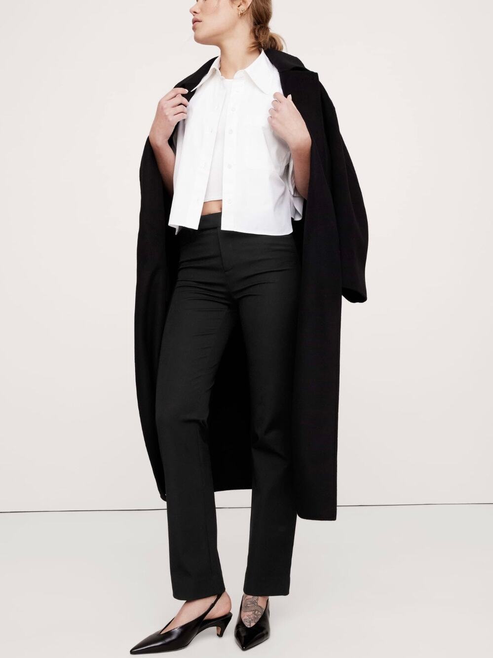 Banana Republic TALL Mid Rise Straight Sloan Pant Black 4 754557